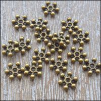 Bronze 8mm Snowflake Spacer Beads
