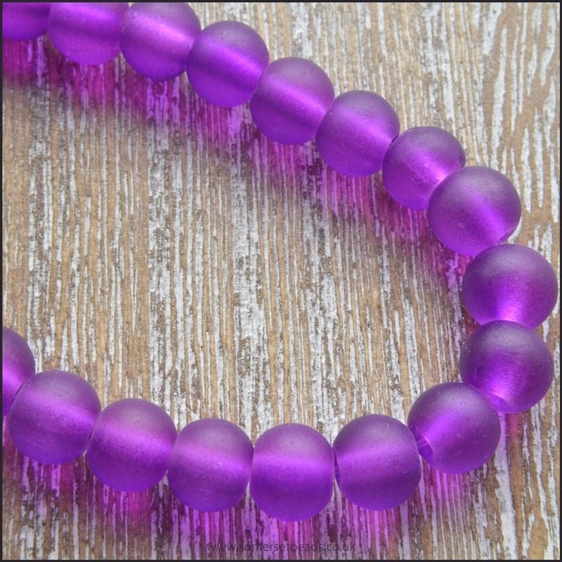 6mm purple Frosted Glass Beads