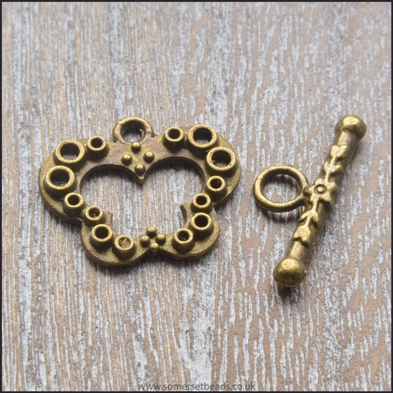 Bronze Coloured Butterfly Toggle Clasps