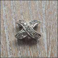 X Shaped Silver Rhinestone Divider