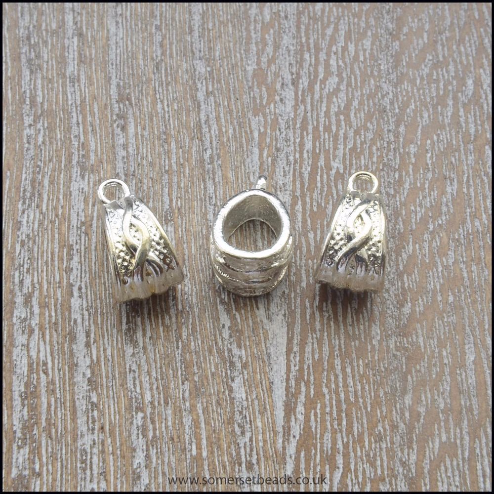 Tibetan Silver Bail Bead/ Charm Carriers