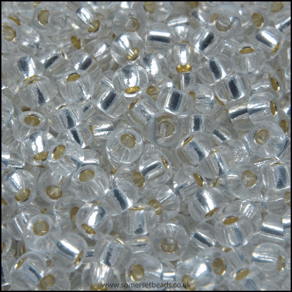 8/0 Crystal Silver Lined  Miyuki Seed Beads - 8-1