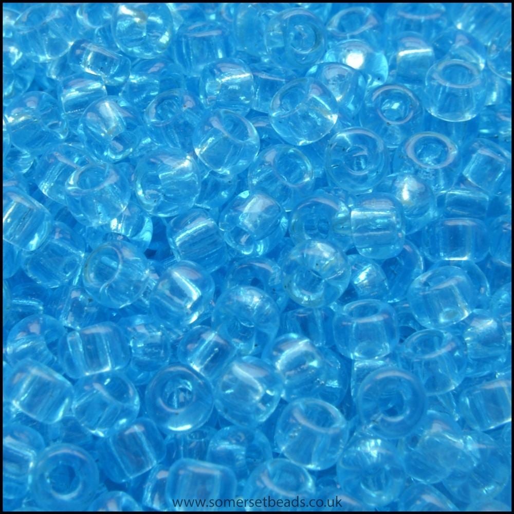 8/0 Transparent Aqua Glass Miyuki Seed Beads - 8-148 