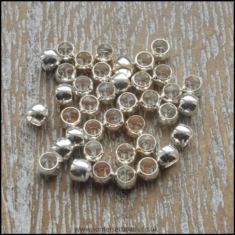 3mm Silver Plated Crimp Beads