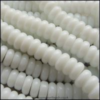 8mm White Glass Disc Beads