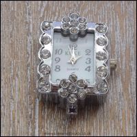 Chunky Rectangle Rhinestone Quartz Watch Face For Jewellery Making