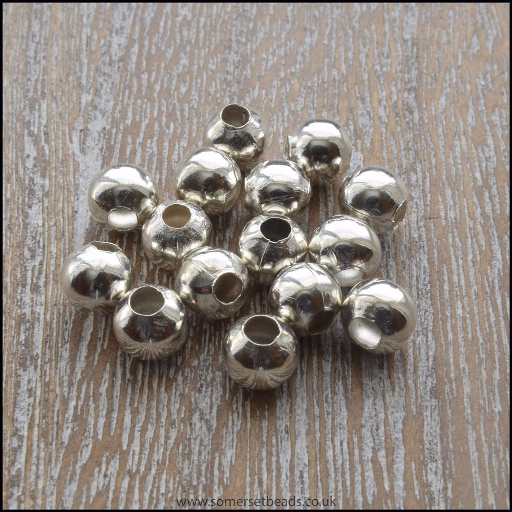 4mm Silver Round Spacer beads