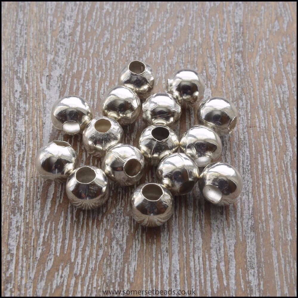 6mm Silver Round Spacer Beads