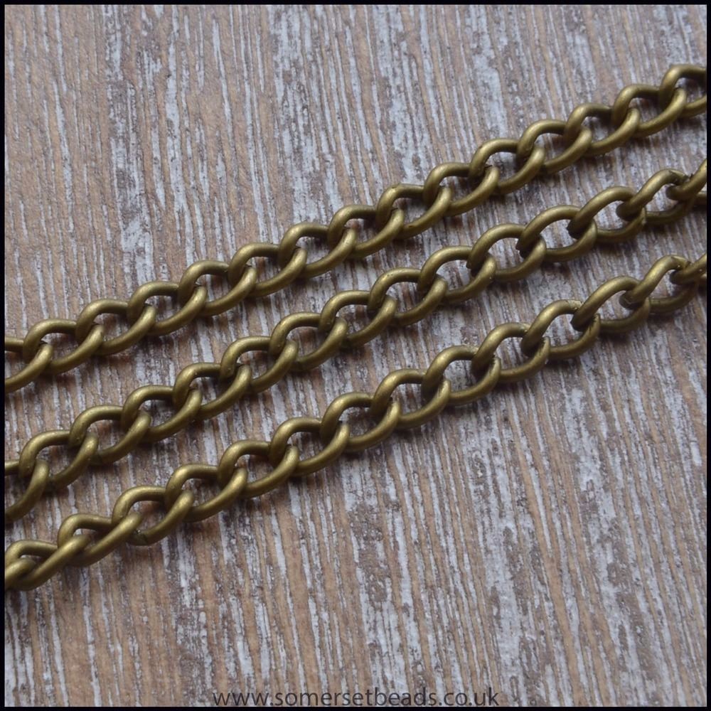 Antique Bronze Curb Chain 4mm x 3mm