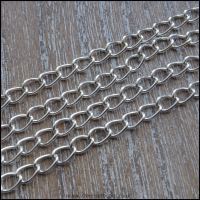 Silver Plated Curb Chain 4mm x 3mm
