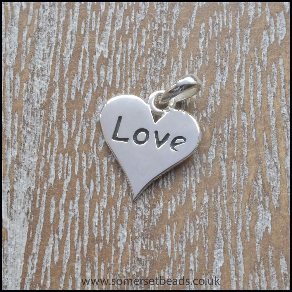 Sterling Silver Engraved Heart Charm