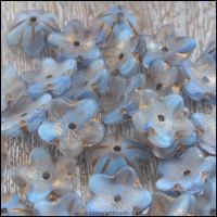 Czech Glass Bell Flowers Blue Grey 10mm x 4mm Pk 10