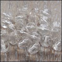 Czech Glass Faceted Fire Polished Beads 6mm - Crystal Clear