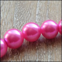 10mm Pink Glass Pearl Beads