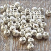 4mm Silver Plated Stardust Beads 