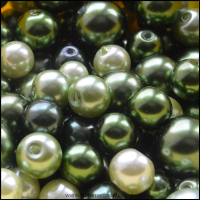 Green Glass Pearl Bead Mix - 100g