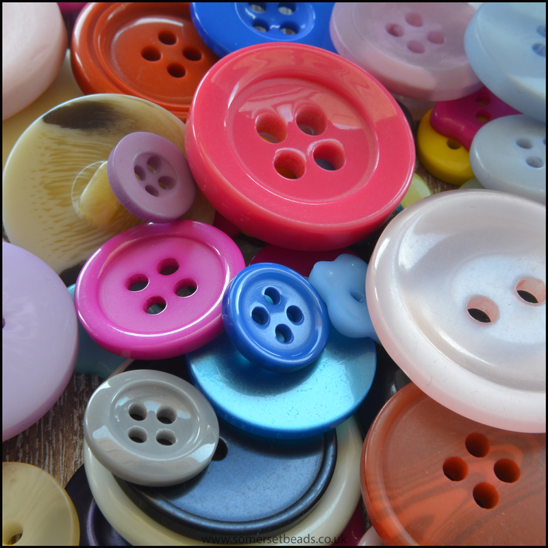 Multi Coloured Button Mix - 50g