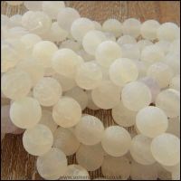 white frosted agate gemstone beads