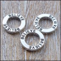 Silver Inspirational Believe Link Rings