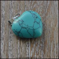 Dyed Turquoise Howlite Heart Shaped Pendant