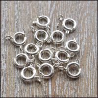 Silver Bolt Ring Clasps 6mm Pack of 20