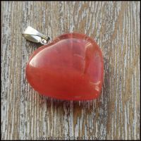 Cherry Quartz Heart Shaped Pendant