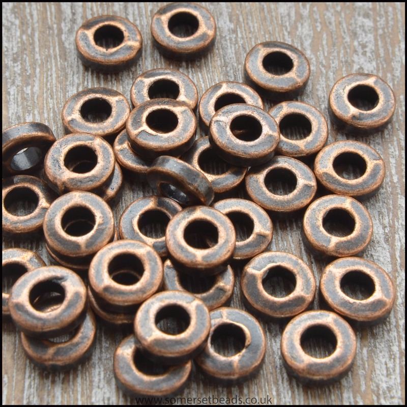 6mm copper washer style spacer beads