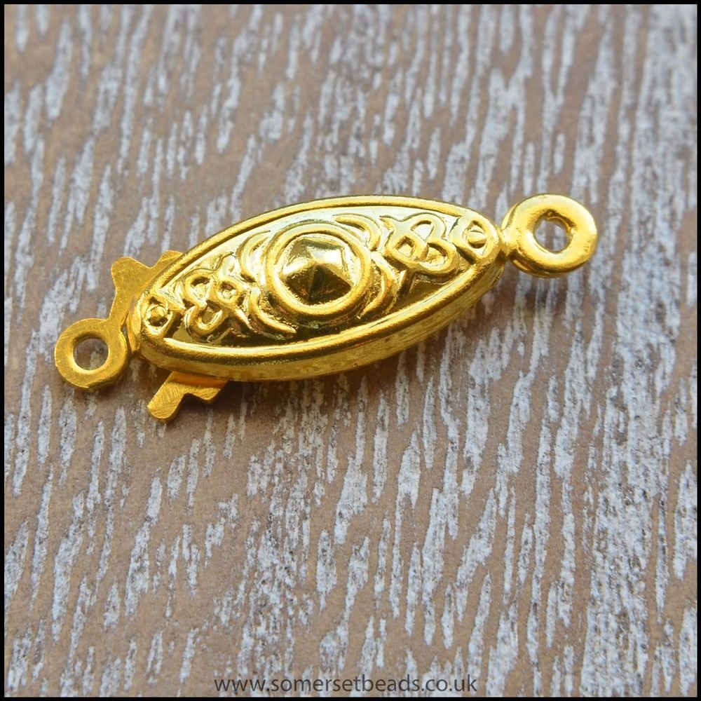 Gold Single String Fish Hook Box Clasps