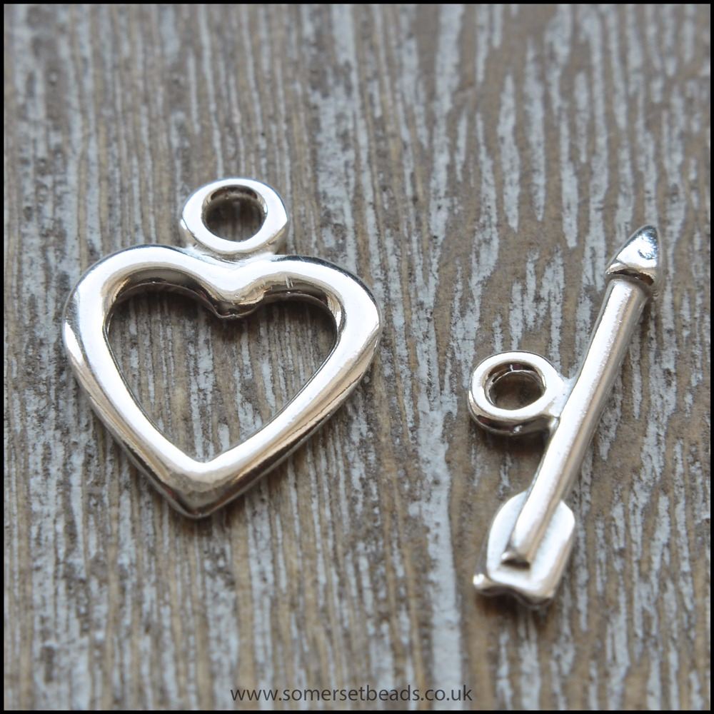 Sterling Silver Heart Toggle Clasp