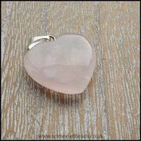 Rose Quartz Semi Precious Gemstone Heart Shaped Pendant