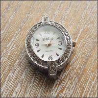 Oval Rhinestone Silver Watch Face For Jewellery Making