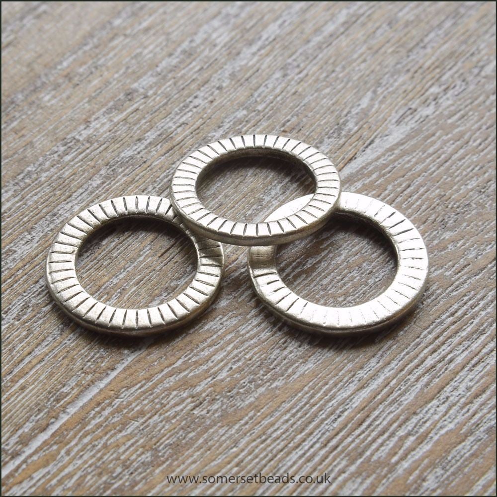 Antique Silver Flat Patterned Rings