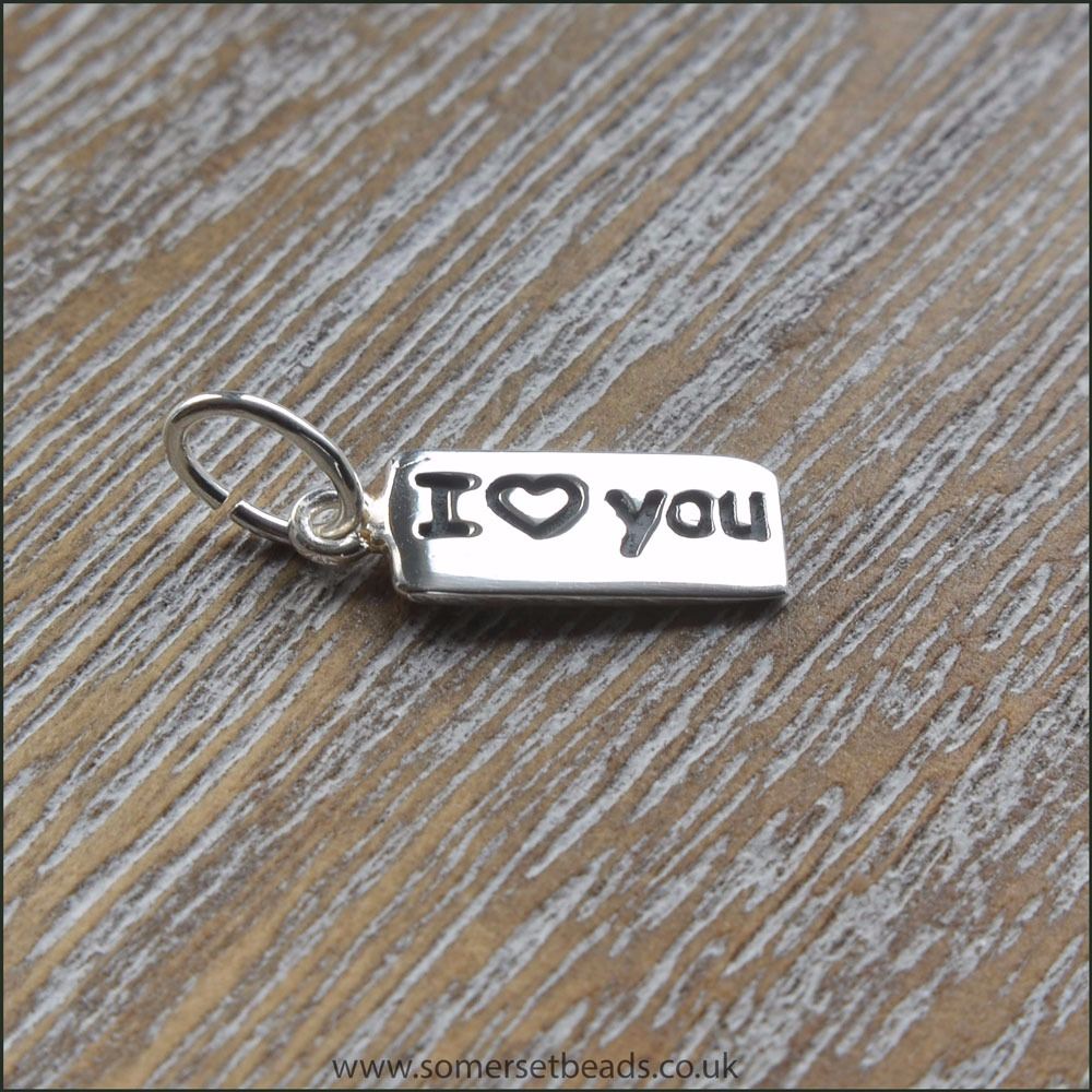 Sterling Silver I Love You Tag Charm