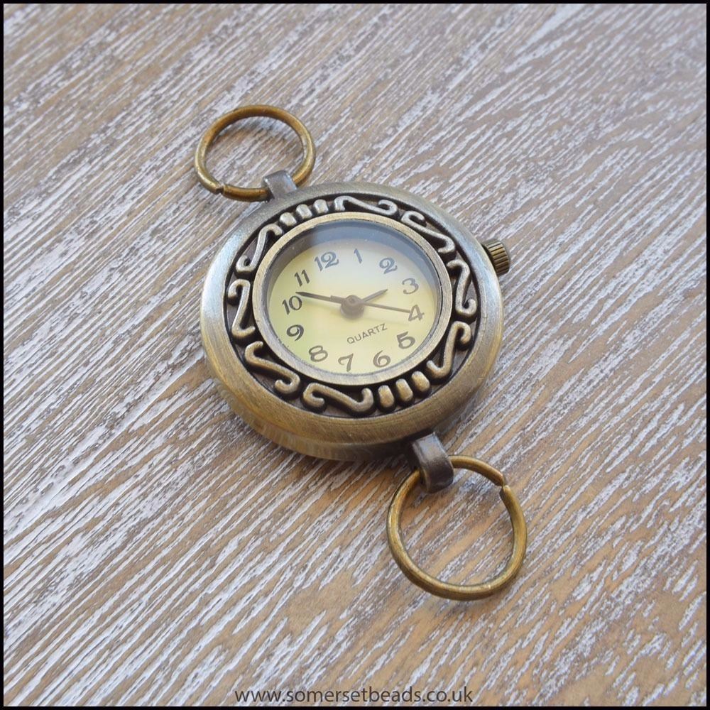 Round Antique Bronze Quartz Watch Face For Jewellery Making