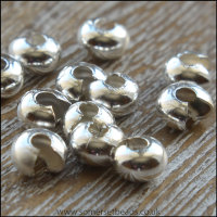 4mm Plain Silver Crimp Covers