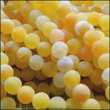 6mm Dyed Yellow Frosted Agate Plain Round Gemstone Beads