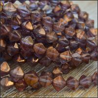 Czech Glass Bicone Beads 6mm - Amethyst Luster