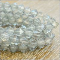 Czech Glass Bicone Beads 6mm - Grey