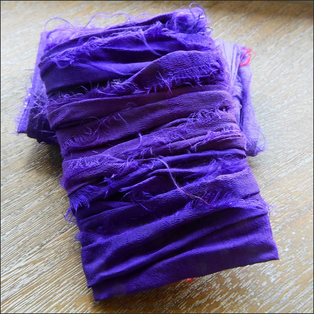 Purple Sari Silk Ribbon