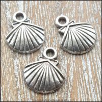 Antique Silver Tibetan Style Sea Shell Charms