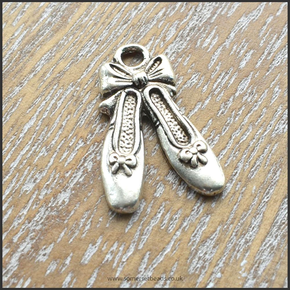 Silver Ballet Shoes Charms