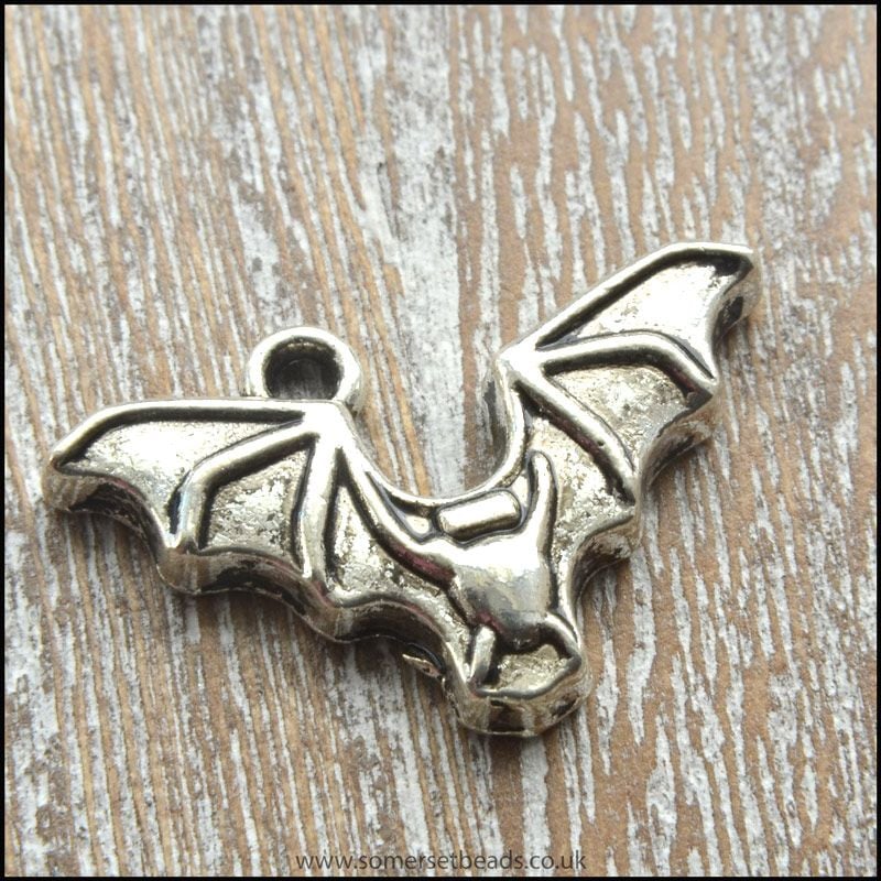Silver Bat Charm