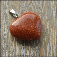 Brown Goldstone Semi Precious Heart Shaped Pendant