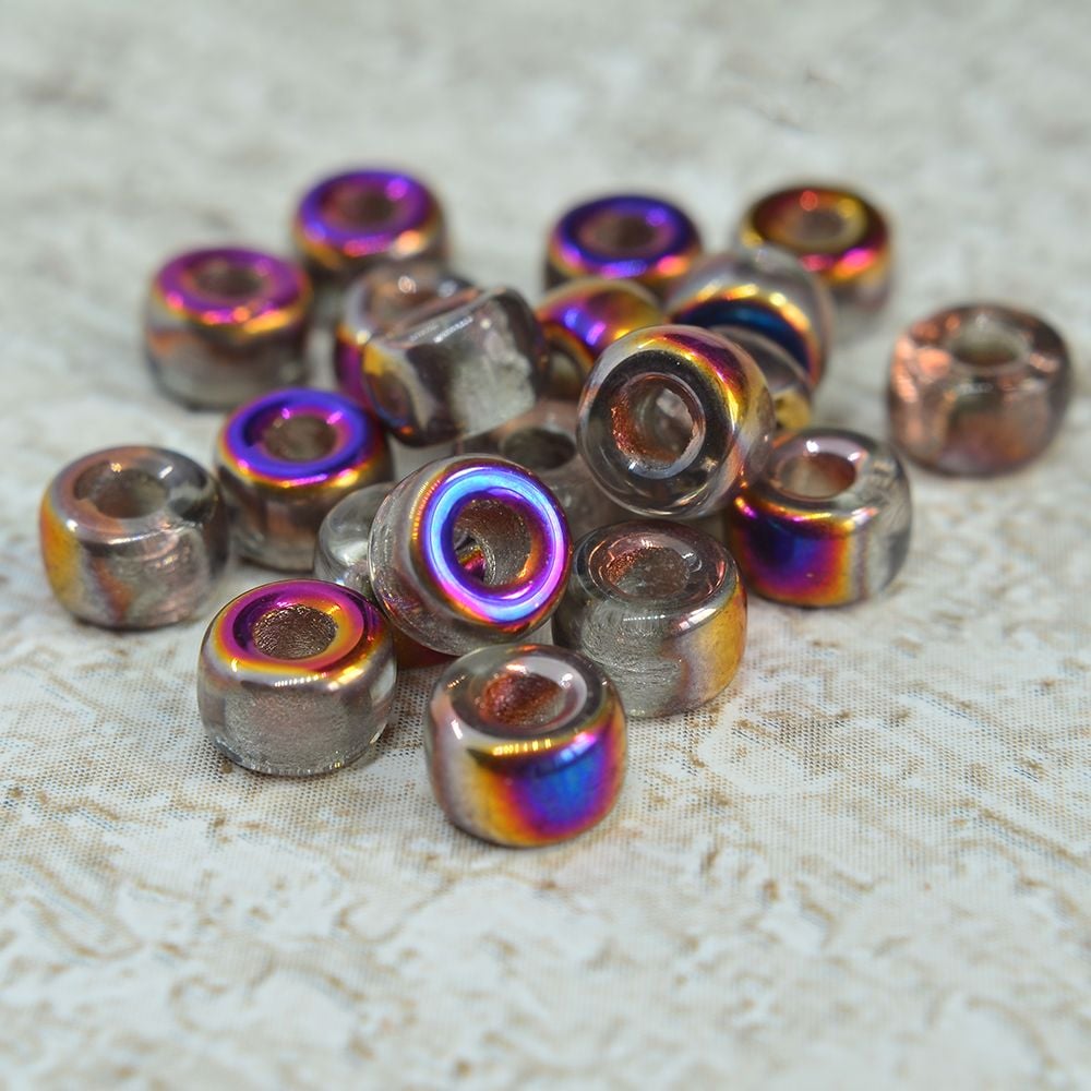 Czech Glass Wheel Beads 6mm x 4mm Bronze Vitrail Mix