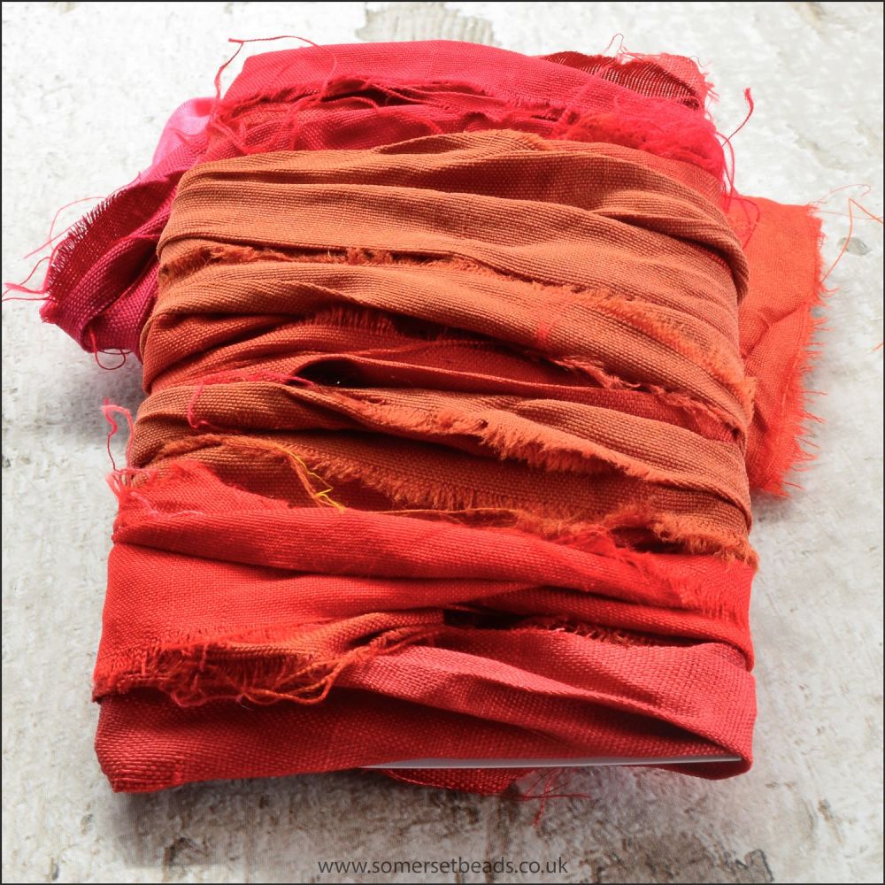 Flame Sari Silk Ribbon