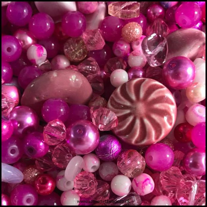 Shades Of Pink Bead Mix 100g