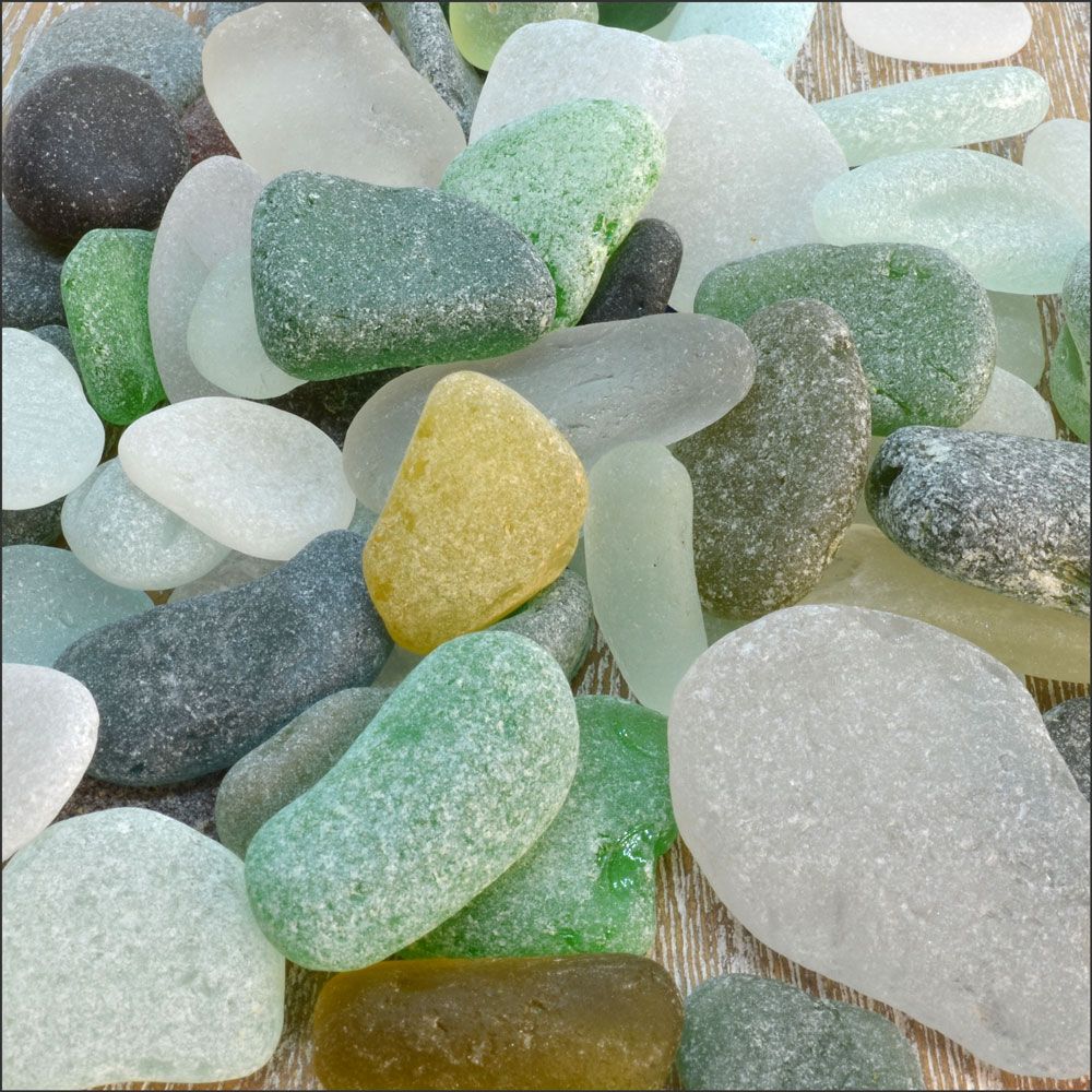 Sea Glass, Mixed Colours & Sizes, 200g