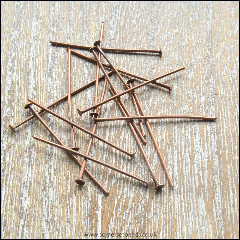 30mm Copper Coloured Head Pins