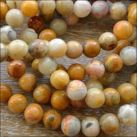 8mm Crazy Lace Agate Plain Round Semi Precious Beads