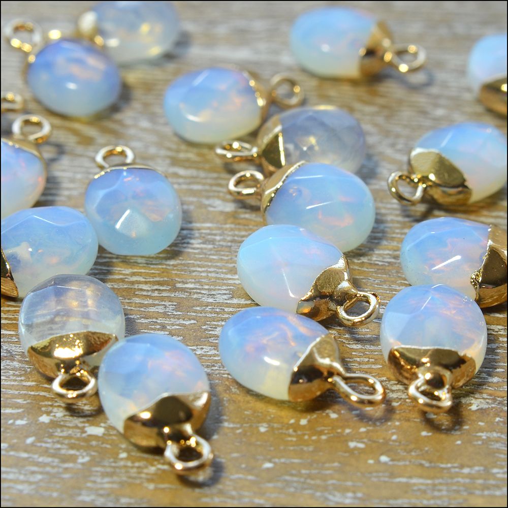 Opalite Faceted Oval Drop Pendant